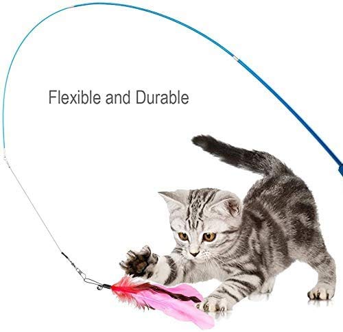 Cat Retractable Feather Teaser Wand Toy