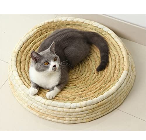 Cat Woven Straw Basket Bowl-Shaped Scratching Pad