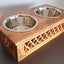 Wooden Elevated Bowl Stand + Two Stainless Steel Bowls