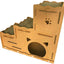 Cat Three-Story Wooden Cardboard Scratcher House