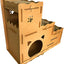 Cat Three-Story Wooden Cardboard Scratcher House