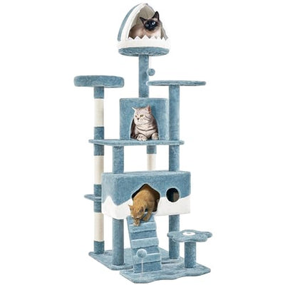 Cat 72.5" Ocean-Themed Multi-Level Sisal Tree Tower