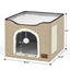 Foldable Cat Cave House With Fluffy Ball 16.5" x 16.5" x 14"