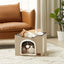 Foldable Cat Cave House With Fluffy Ball 16.5" x 16.5" x 14"