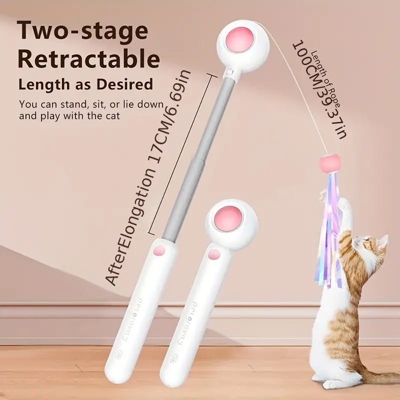 Retractable Cat Wand Laser Light Toy