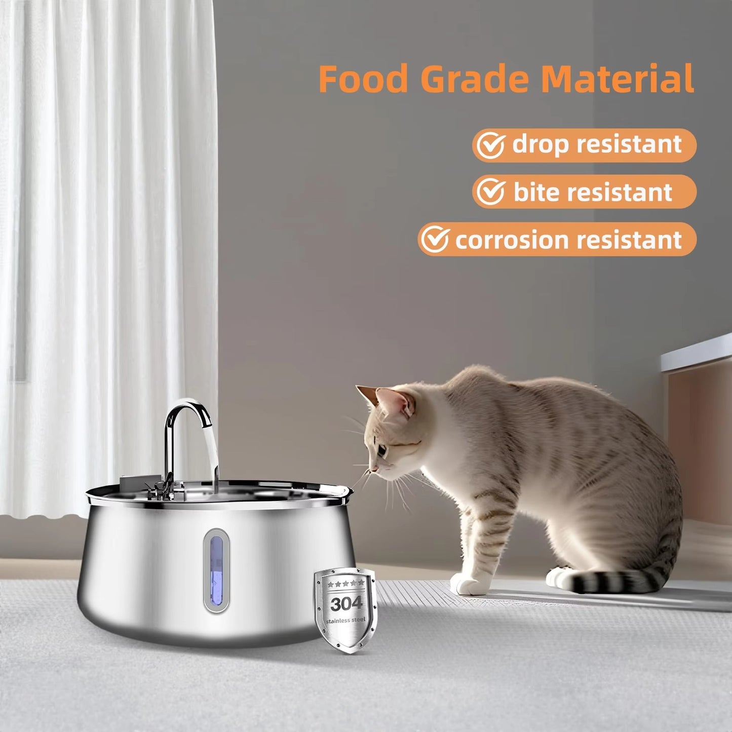 Cat 4L Stainless Steel Water Fountain