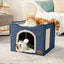 Foldable Cat Cave House With Fluffy Ball 16.5" x 16.5" x 14"