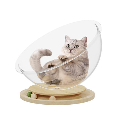 Cat Space Capsule  Nest Bed With Track Balls