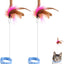 Interactive Cat Teaser Attached Collar Feather Chase Toy