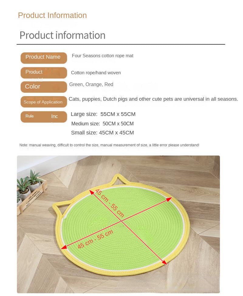 Cat Cotton Rope Scratch Mat Pad