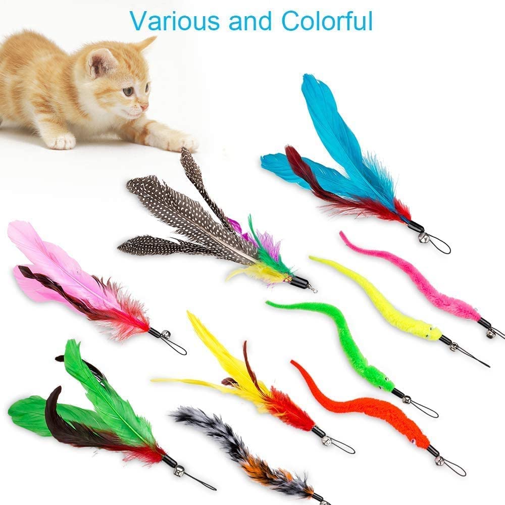 Cat Retractable Feather Teaser Wand Toy