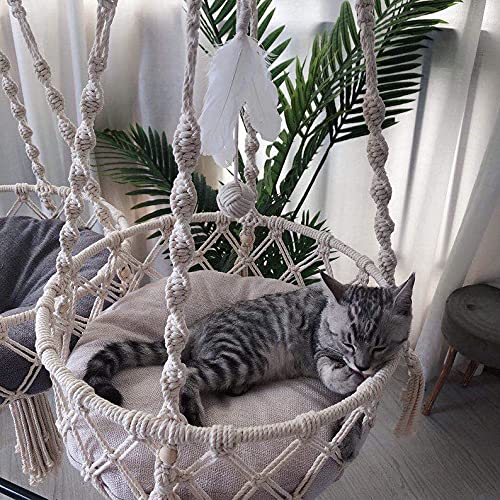 Cat Wall Hanging Woven Boho Hammock