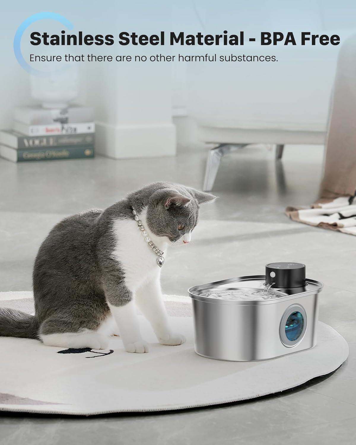 Pet Wireless Stainless Steel 3.2L Water Fountain