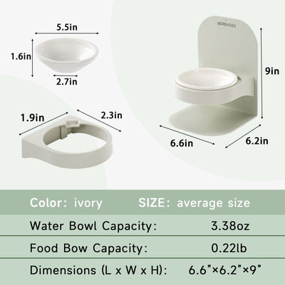 MOREHIDES Cat Bowl Magnetic Elevated Dog Bowls Adjusts Food Feeding Dishes Raised Pet Bowls Ceramic Dog Ceramic Dish Non-Stand Water Bowl Pet Feeder【Flaws】