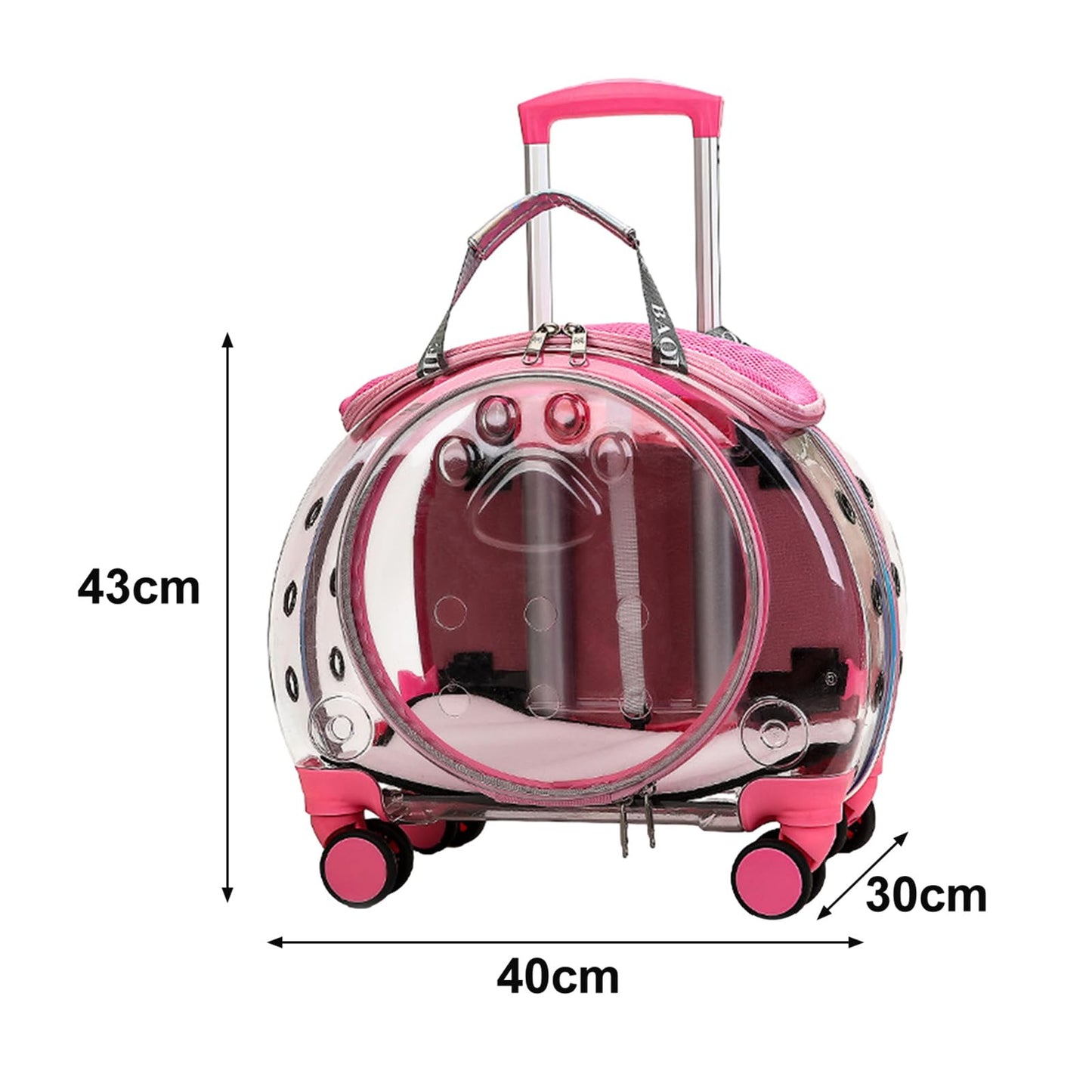 Pet Rolling Trolley Carrier Case