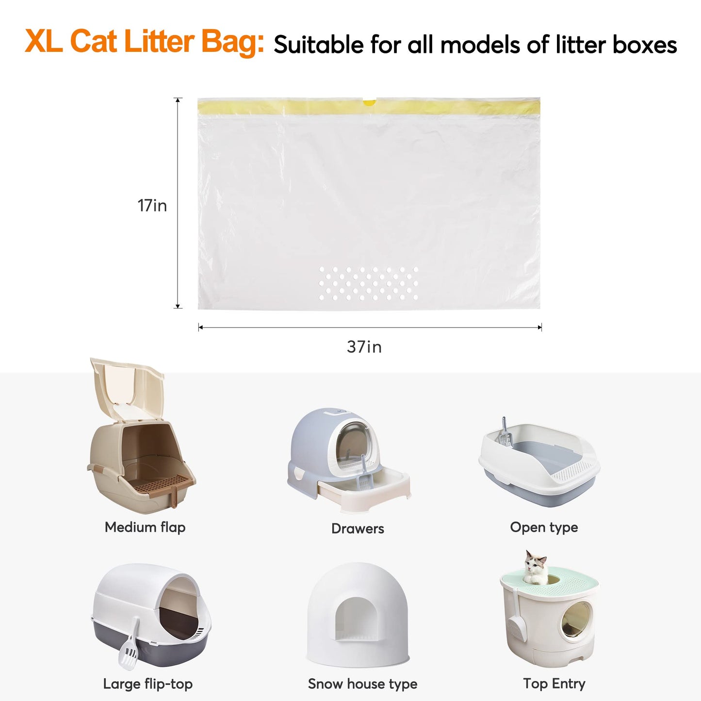 Cat Sifting Litter Box Liner Bags