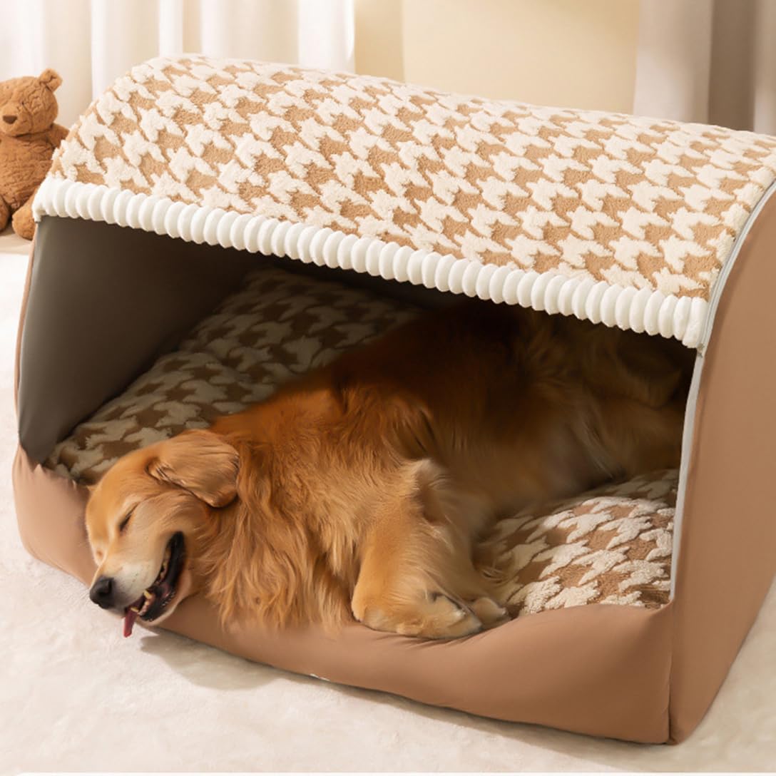 Dog Plush Enclosed Cozy Bed