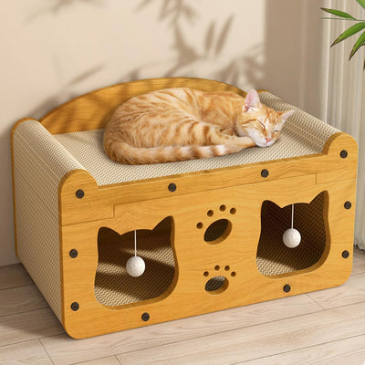 Cat Wooden Scratcher Play House