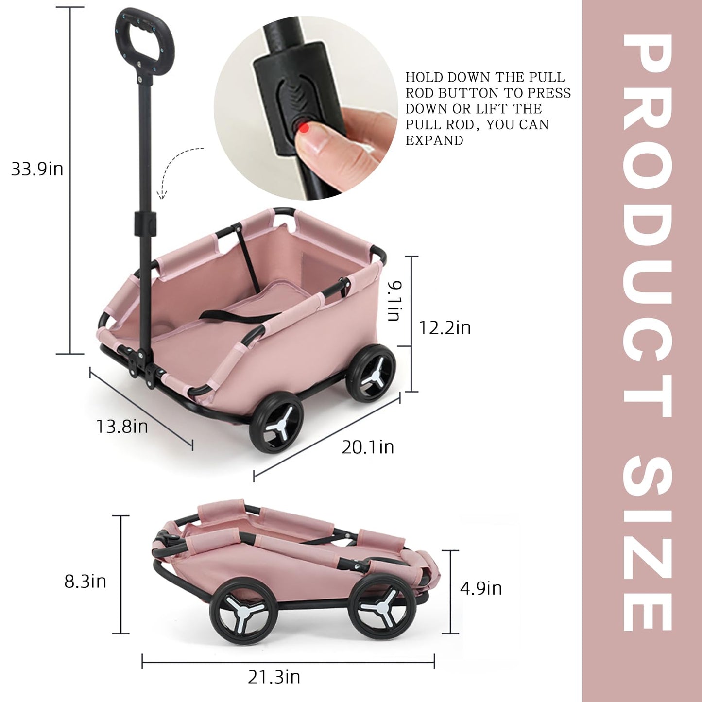 4 Wheels Folding Pet Stroller Cart  Stroller