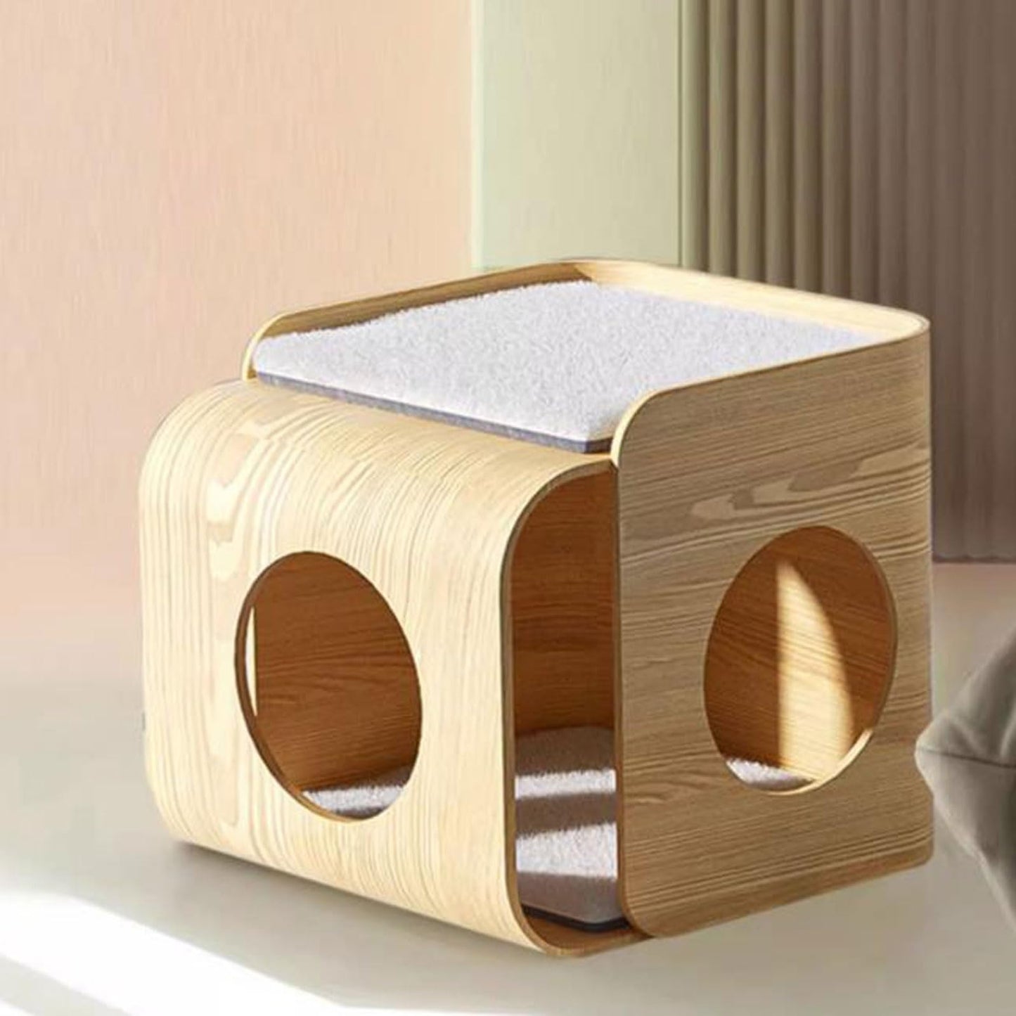 Multipurpose Wooden Side Table Cat Cave