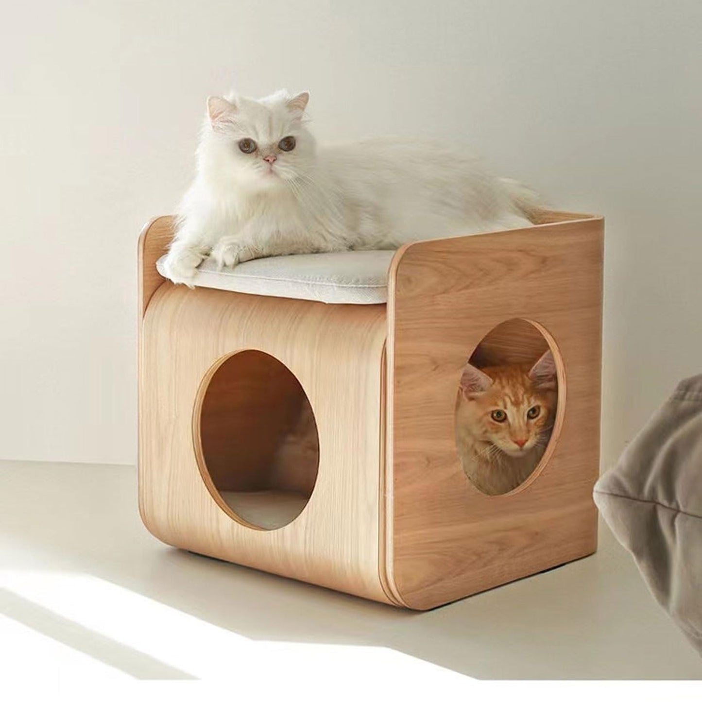 Multipurpose Wooden Side Table Cat Cave