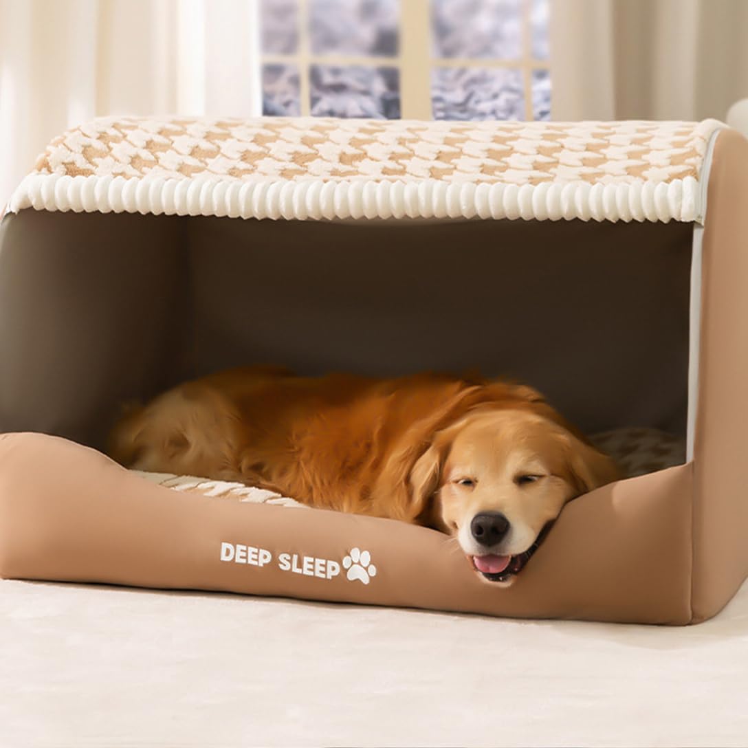 Dog Plush Enclosed Cozy Bed