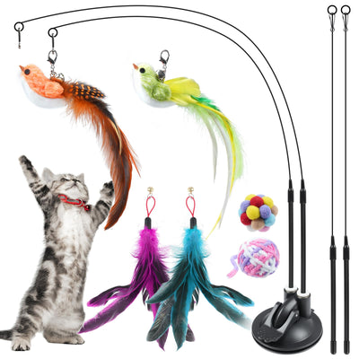 Cat Feather Bird Suction Cup Interactive Toy