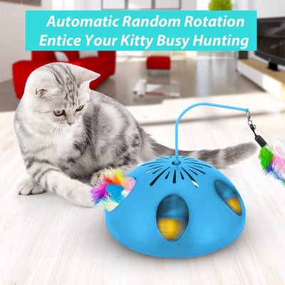 3-in-1 Automatic Feather & Bell Cat Toy