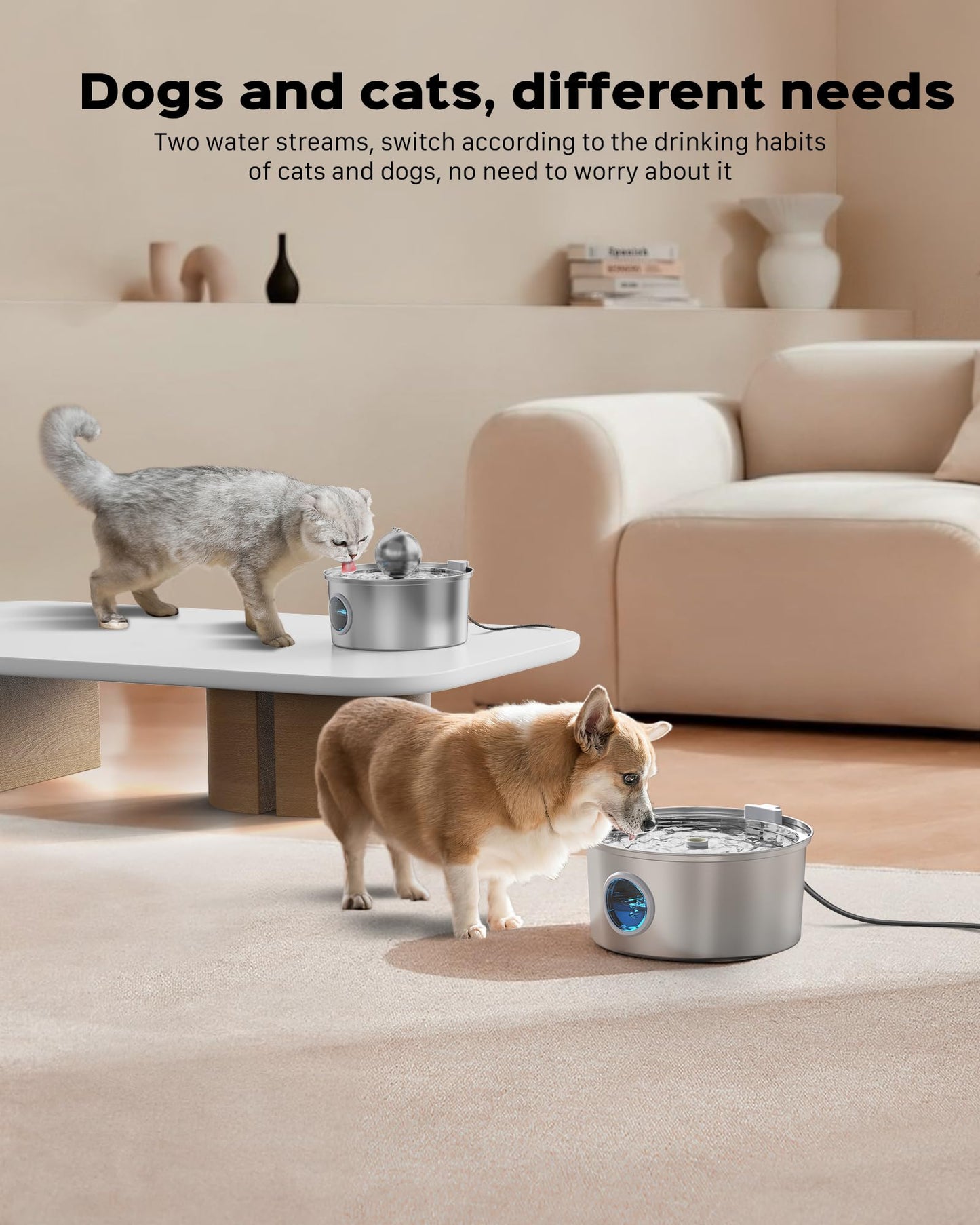 Cat 3.2L Stainless Steel Water Fountain