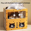 Cat 2-Story Wooden Cardboard Scratcher House