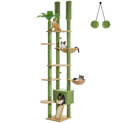 Floor to Ceiling Adjustable Cat Tree Tower