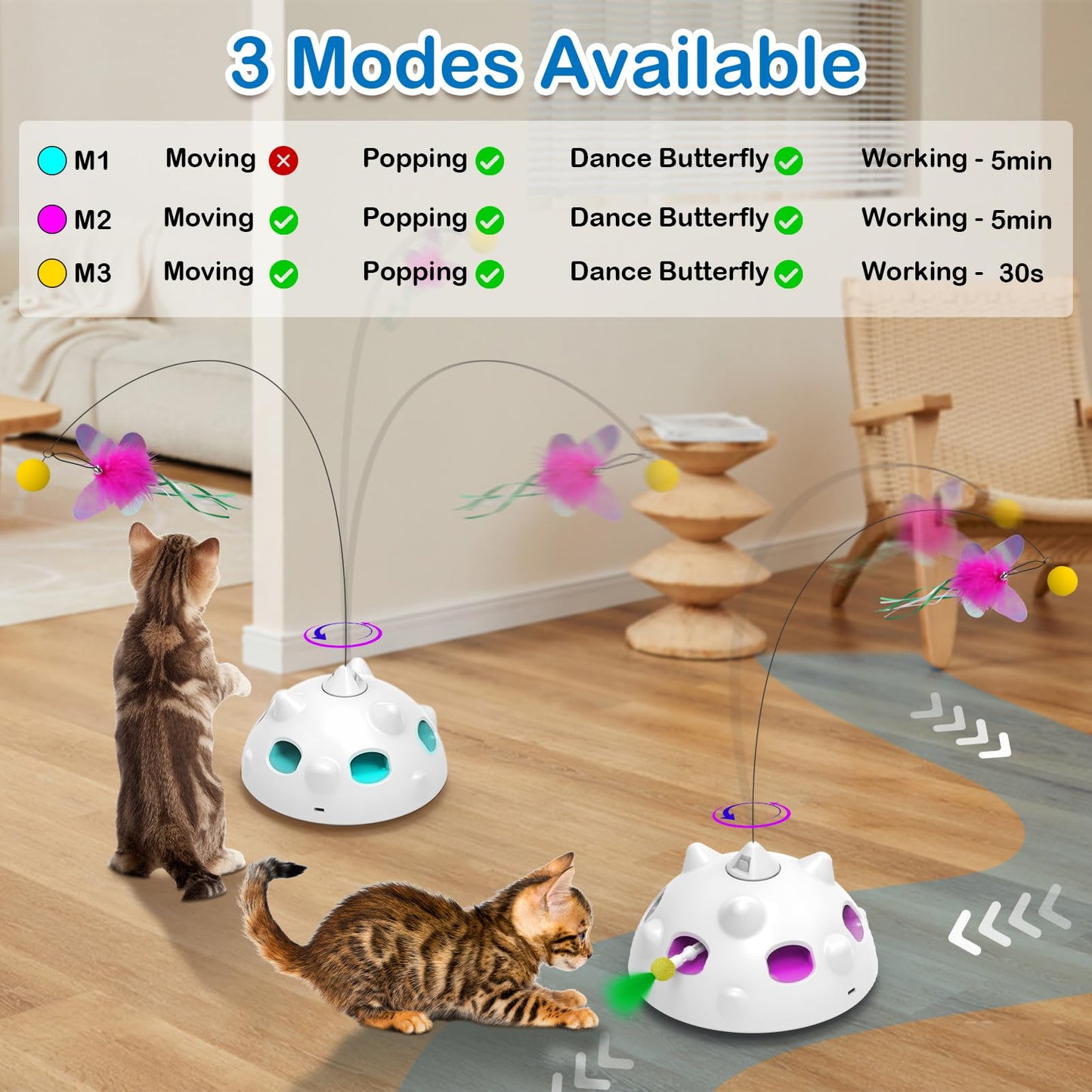 Cat Fluttering Butterfly Hide and Seek Toy