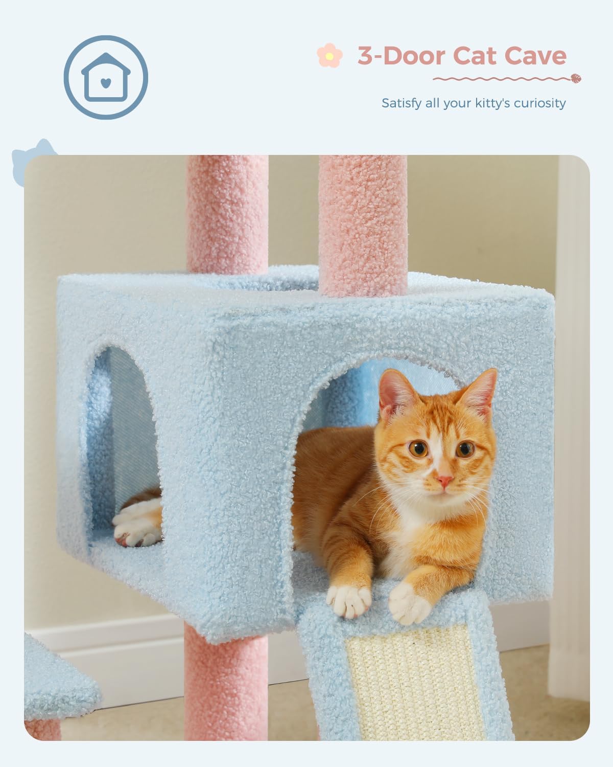 Cat Multi-Level 47.2" Sisal Flower Tower