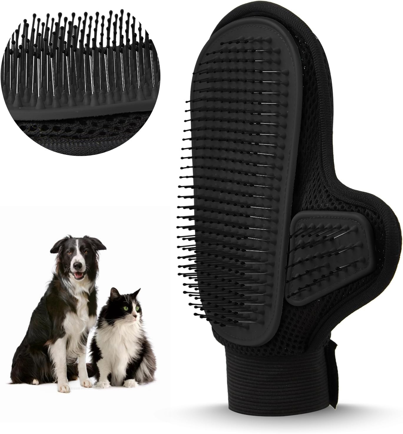 Pet Deshedding Pin Tip Brushing Glove