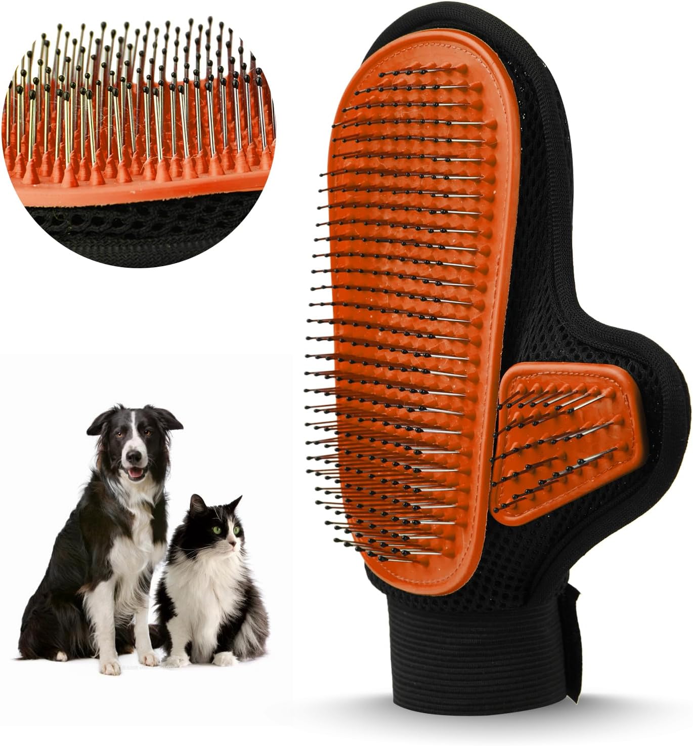 Pet Deshedding Pin Tip Brushing Glove