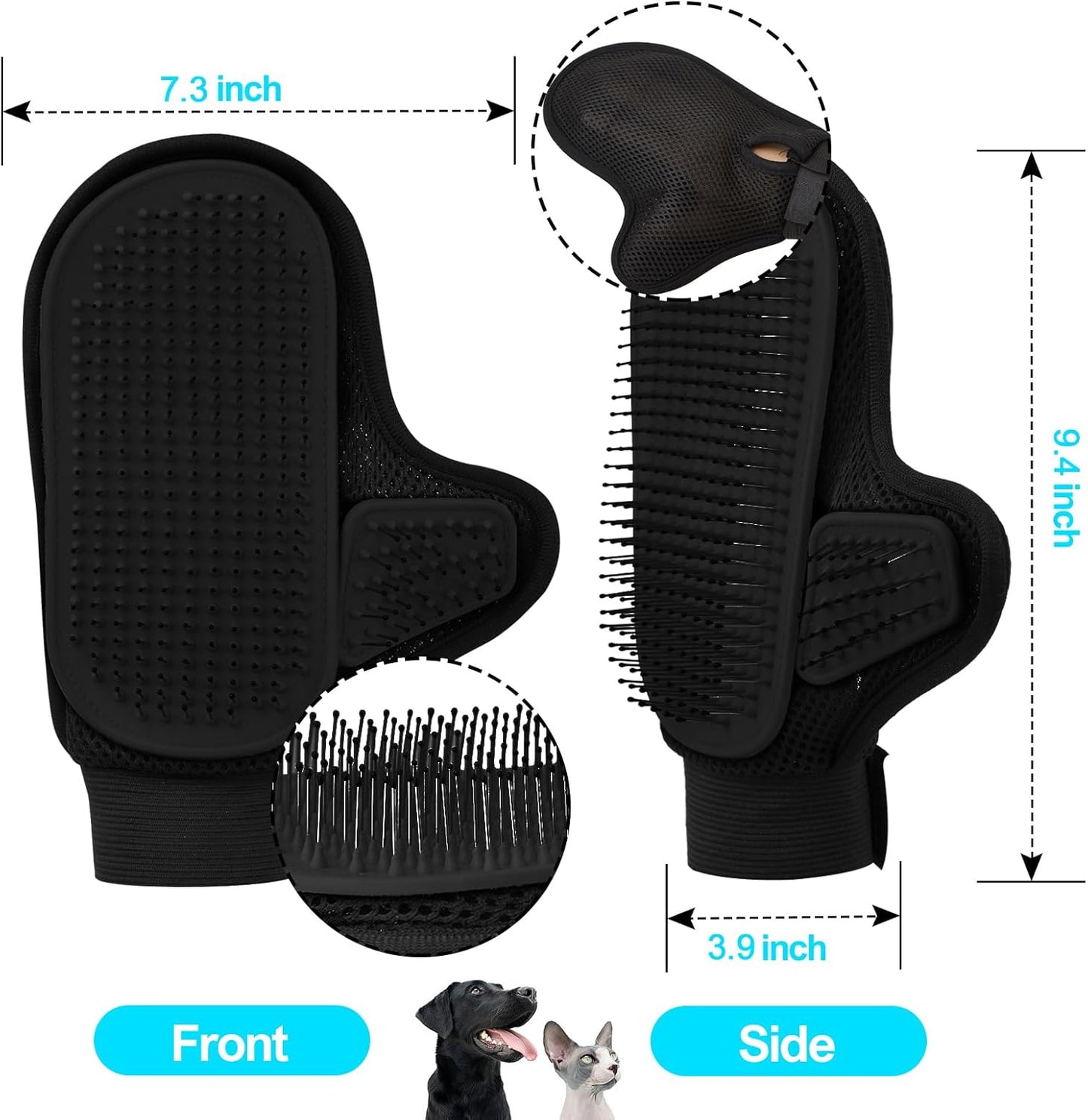 Pet Deshedding Pin Tip Brushing Glove