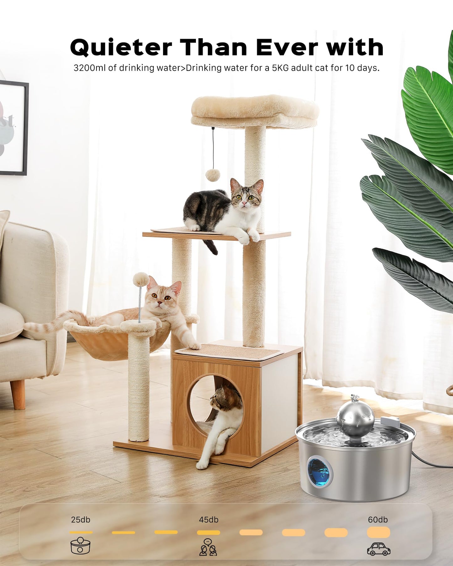 Cat 3.2L Stainless Steel Water Fountain