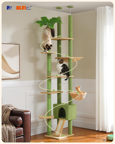 Floor to Ceiling Adjustable Cat Tree Tower