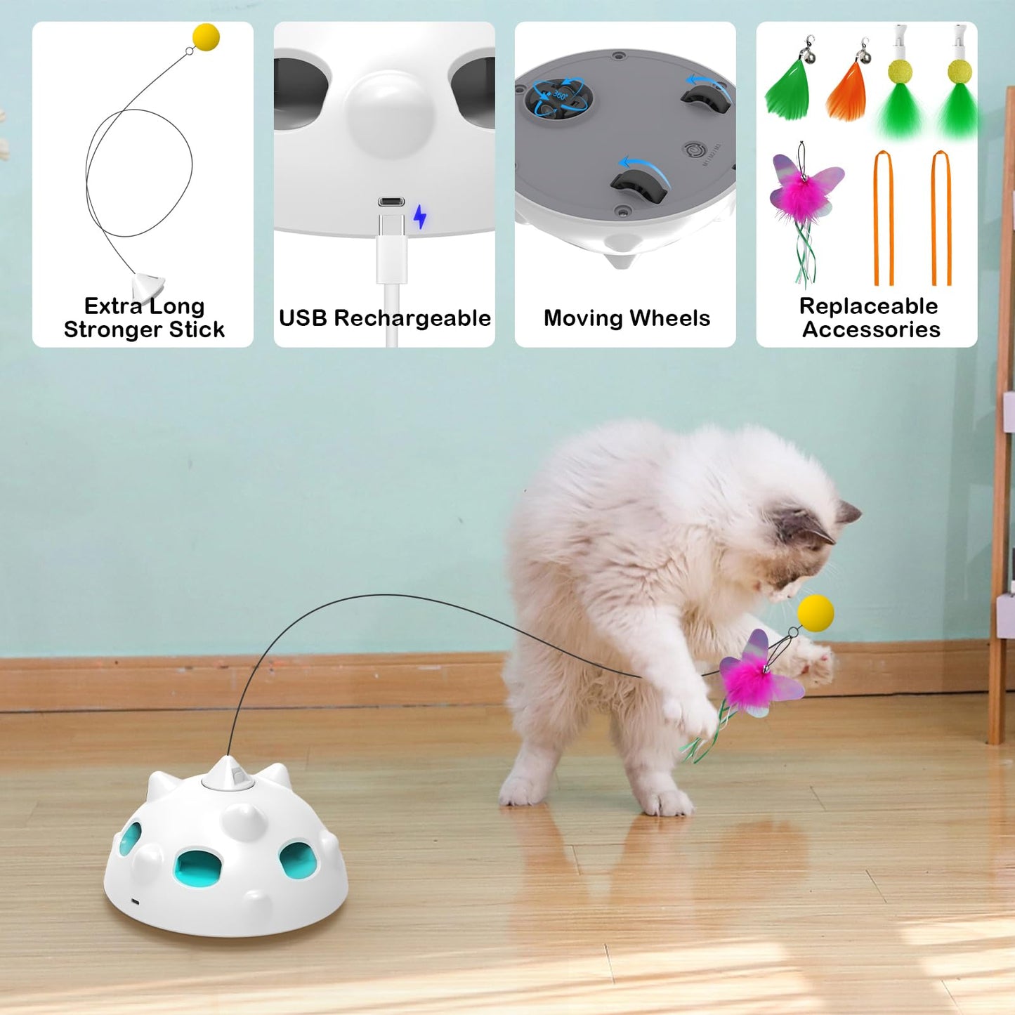 Cat Fluttering Butterfly Hide and Seek Toy