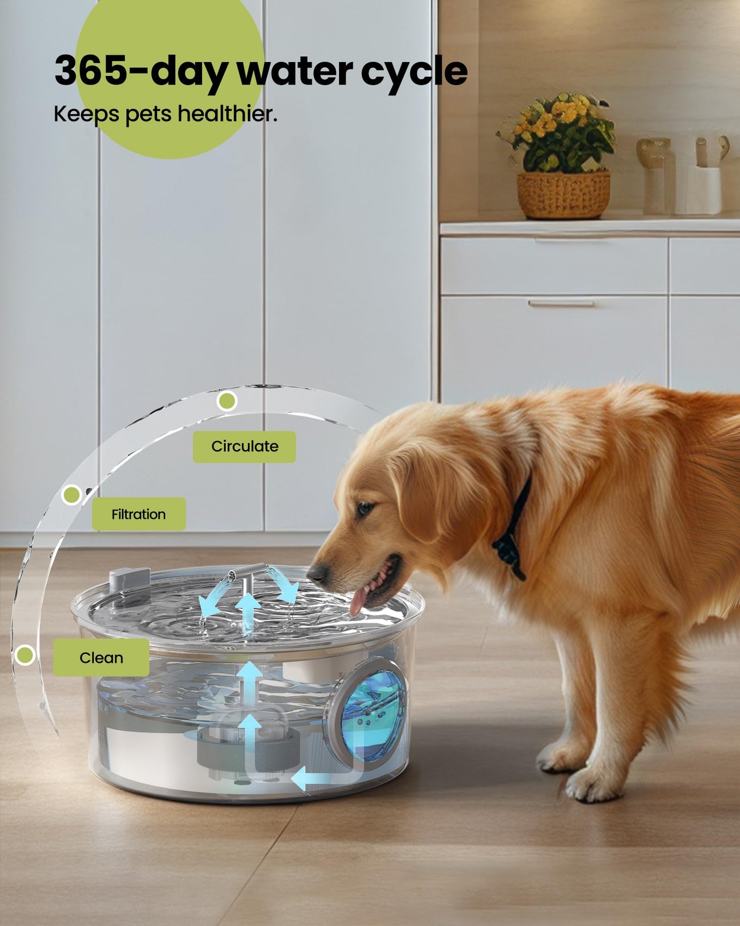 Dog Large 7L Stainless Steel Water Fountain