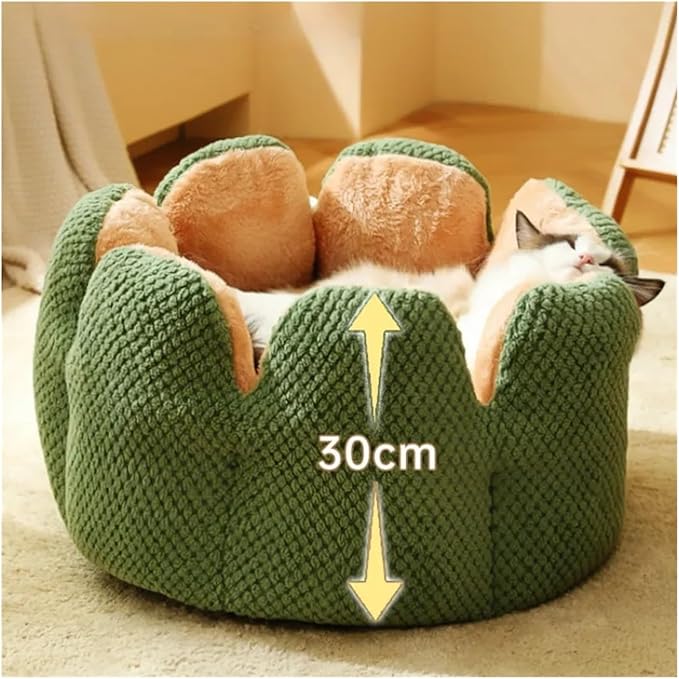 Cat Plush Flower Basket Bed