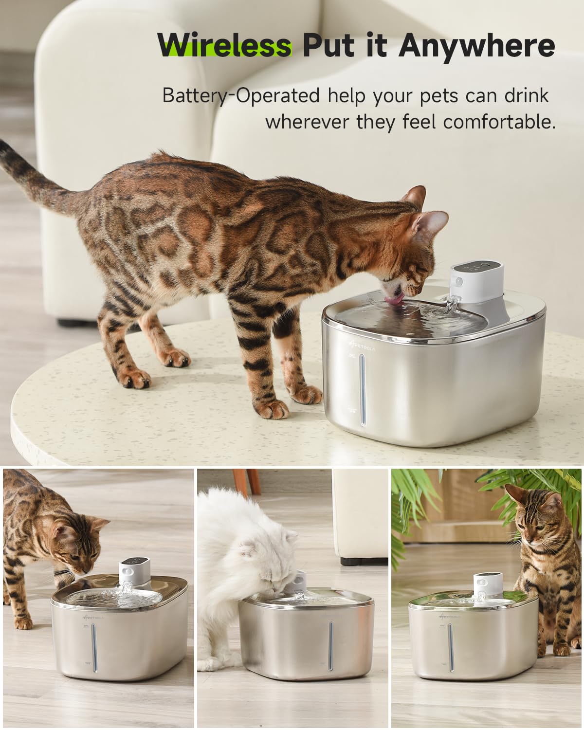 Pet Wireless 4L Water Fountain