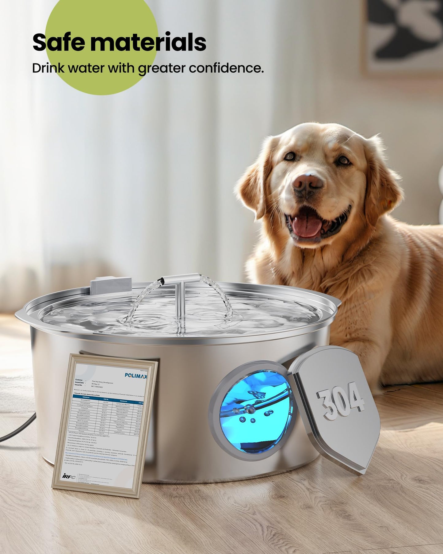 Dog Large 7L Stainless Steel Water Fountain