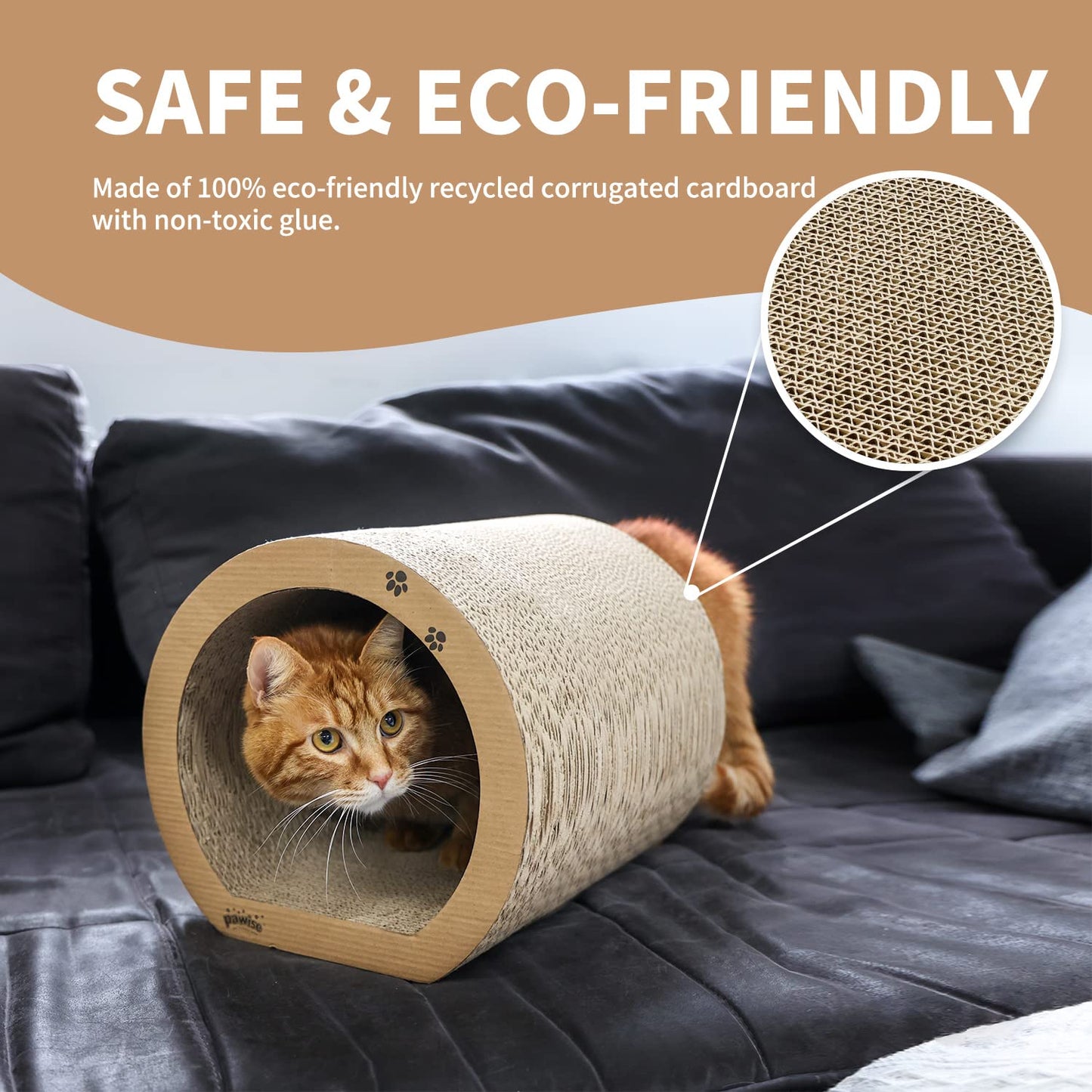 3-in-1 Cat Reversible Cardboard Scratcher Tube