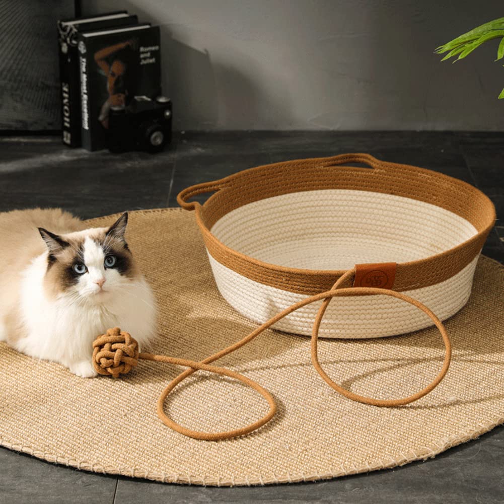 Cat Woven Rope Rattan Basket Bed