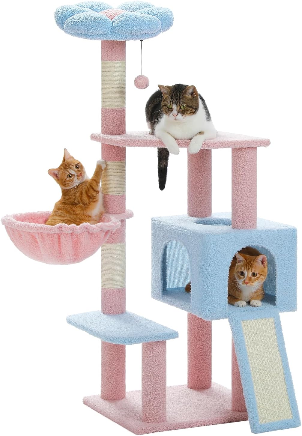 Cat Multi-Level 47.2" Sisal Flower Tower