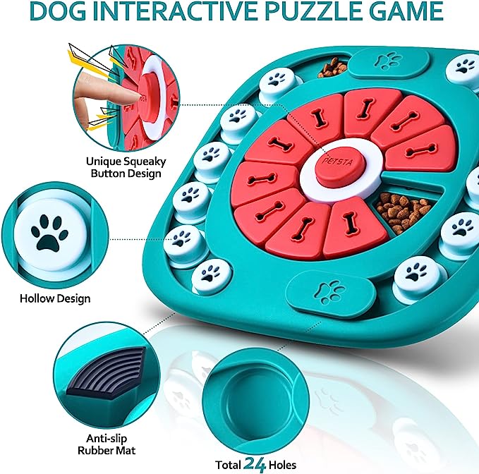 Dog Squeaky Treat Dispensing IQ Training Toy