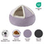 Lesure Cat Bed with Cover Cave - Covered Round Kitten Bed with Hooded Blanket, Machine Washable Burrow Pet Bed for Indoor Cats, Extra Small Cozy Cave Puppy Bed with Anti-Slip Bottom, Purple 20"