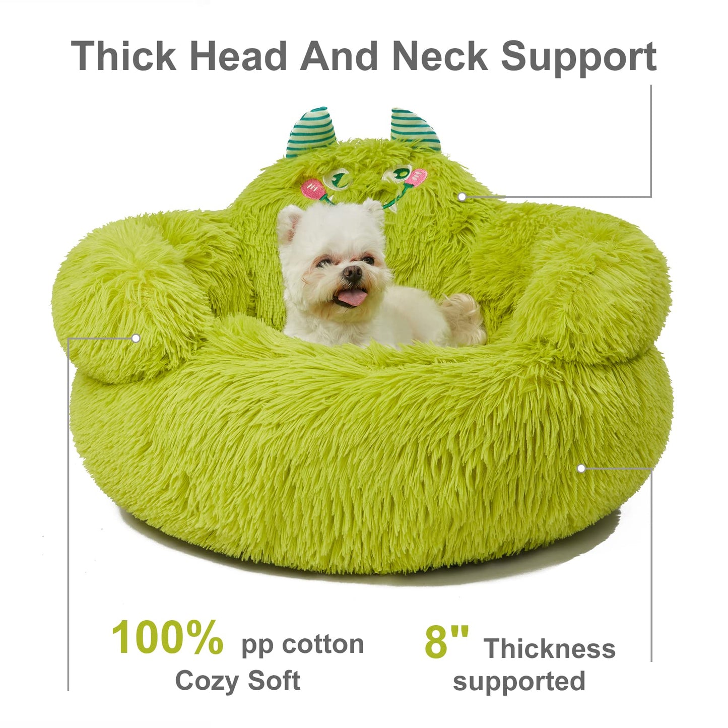 Pet Plush Bolster Monster Bed