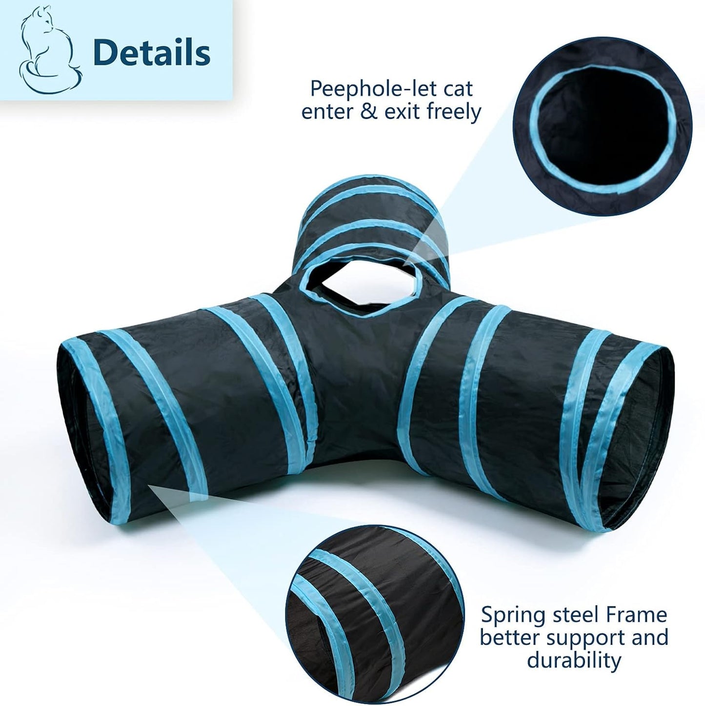 Cat 3 Way Collapsible Tube Tunnel